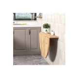 Ankara Orman Ürünleri 90x60 Cm Mdf Yuvarlak Açılır Kapanır Duvara Monte Raf Masa Mutfak Masası