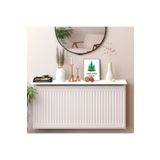 Ankara Orman Ürünleri Mdf Beyaz Petek Üstü Duvara Monte Uçan Raf Dresuar 140cmx18cm