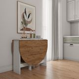Ankara Orman Ürünleri Pratik Katlanır - Açılır Kapanır Yuvarlak Mutfak Yemek Çalışma Masası - 145 cm x 90 cm - Mdf - Çam - 145 x 90 cm
