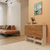 Ankara Orman Ürünleri Pratik Katlanır Mutfak Yemek Çalışma Masası - 6 Kişilik - %100 Mdf - Atlantik Çam