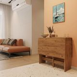 Ankara Orman Ürünleri Pratik Katlanır Mutfak Yemek Çalışma Masası - 6 Kişilik - %100 Mdf - Kahverengi - 110x90 cm