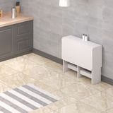 Ankara Orman Ürünleri Pratik Katlanır Oval Köşeli Mutfak Yemek Çalışma Masası - 6 Kişilik - %100 Mdf - Beyaz