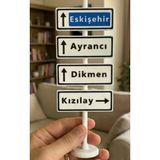 Ankara Şehir Tabelası Dekoratif Biblo - Kızılay Dikmen Ayrancı Yön Levhası 3D Baskı
