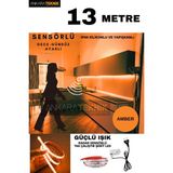 Ankara Teknik Hareket Sensörlü 220 Volt Silikonlu Amber Renk Şerit LED (120 Ledli) / Tak Çalıştır / 13 Metre