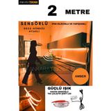 Ankara Teknik Hareket Sensörlü 220 Volt Silikonlu Amber Renk Şerit LED (120 Ledli) / Tak Çalıştır / 2 Metre