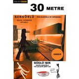 Ankara Teknik Hareket Sensörlü 220 Volt Silikonlu Amber Renk Şerit LED (120 Ledli) / Tak Çalıştır / 30 Metre