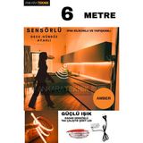 Ankara Teknik Hareket Sensörlü 220 Volt Silikonlu Amber Renk Şerit LED (120 Ledli) / Tak Çalıştır / 6 Metre