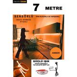 Ankara Teknik Hareket Sensörlü 220 Volt Silikonlu Amber Renk Şerit LED (120 Ledli) / Tak Çalıştır / 7 Metre