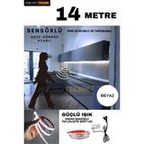Ankara Teknik Hareket Sensörlü 220 Volt Silikonlu Beyaz Renk Şerit LED (120 Ledli) / Tak Çalıştır / 14 Metre