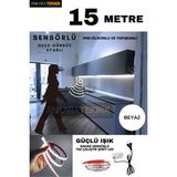 Ankara Teknik Hareket Sensörlü 220 Volt Silikonlu Beyaz Renk Şerit LED (120 Ledli) / Tak Çalıştır / 15 Metre