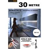 Ankara Teknik Hareket Sensörlü 220 Volt Silikonlu Beyaz Renk Şerit LED (120 Ledli) / Tak Çalıştır / 30 Metre