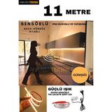 Ankara Teknik Hareket Sensörlü 220 Volt Silikonlu Günışığı Renk Şerit LED (120 Ledli) / Tak Çalıştır / 11 Metre - Gün Işığı