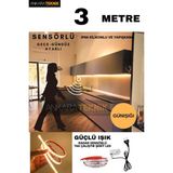 Ankara Teknik Hareket Sensörlü 220 Volt Silikonlu Günışığı Renk Şerit LED (120 Ledli) / Tak Çalıştır / 3 Metre - Gün Işığı