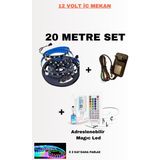 Ankara Teknik OEM SM16703 Ultra Parlak IP30 Pixel Adreslenebilir Şerit LED Kontrolcü Trafo / Full Set - 20 m - RGB