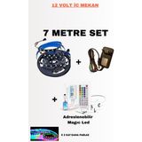 Ankara Teknik OEM SM16703 Ultra Parlak IP30 Pixel Adreslenebilir Şerit LED Kontrolcü Trafo / Full Set - 7 m - RGB