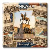 Ankara Ulus Heykeli Temalı Buzdolabı Magneti, Nostaljik Fotoğraf Kolaj Tasarım