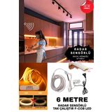 ankarateknik Sensörlü Amber Renk (2000K) F- Cob Neon Led / Yüksek Lümen/ Dolap Alcıpan Tavan LED /6 Metre