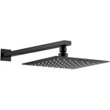 Ankastre Duş Başlığı Borulu Kare Slim Metal 30X30 Cm (Mat Siyah)