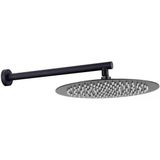 Ankastre Duş Başlığı Borulu Oval Slim Metal Ø25 Cm (Mat Siyah)
