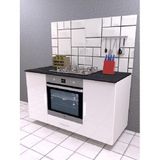 Ankastre Fırın Ve Ocak Dolabı, Set Üstü Ocak Dolabı, Çok Amaçlı Dolap, Hazır Mutfak Modülü (BENDİR-BEYAZ, 90Y*60D*140G)