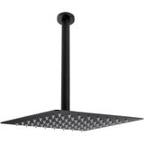 Ankastre Tavandan Duş Başlığı Borulu Kare Slim Metal 30X30 Cm (Mat Siyah)