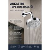 Ankastre Tepe Duş Başlığı - Sahil Tepe Duş Başlığı - Ev Ve Otel Kullanımına Uygundur Krom