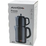 Ankaverse Awox Fresco Siyah Elektrikli Çay Makinesi Çaycı Set 1.7lt Su Isıtıcı + 1.2lt Demlik Paslanmaz Çelik Gövde 2200W (5286)