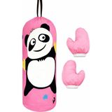 Ankaverse Çocuk Boks Kum Torbası Eldiven Dahil 2-6 Yaş Panda Pembe