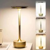 Ankaverse® Eskitme Gold Kasa Dokunmatik Şarjlı Masa Lambası - 3 Renk Işık Modlu, LED Aydınlatmalı, Modern & Dekoratif Abajur