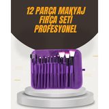 Ankaverse Fondöten Allık ve Far Uygulamalarına Uygun 12 Parça Makyaj Fırça Takımı Ergonomik Saplı - Standart