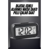 Ankaverse Gece Dijital Masa Saati Dijital Alarmlı LED Ekran Pilli Çalar Saat - Çok Renkli