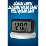 Ankaverse Işıklı Dereceli Masa Ofis Saati Alarmlı Termometre Takvim Çalar Saat - Standart - Çok Renkli