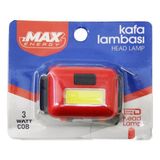 Ankaverse Pilli 3W Cob LED Kafa Lambası Fener 3-Kademe Işık Ayarı- Flaşör 4.5V 120LÜMEN (5286) - Renkli