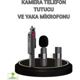 Ankaverse Vlog ve Canlı Yayın Için Çift Yaka Mikrofonu ve Tripodlu Selfie Çubuğu Seti - Standart