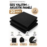 AnkaWood 20 Adet Kendinden Yapışkanlı Ses Yalıtım Süngeri Akustik Ses Yalıtım İzolasyon Paneli 20 mm