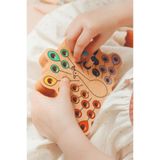 Ankebut Montessori Ahşap Duyusal Eğitici Oyuncak Renkli Pim Takmalı Tavus Kuşu
