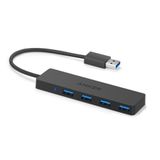 Anker 4 Port, Ultra Slim USB 3.0 Veri Aktarım Hub Çoklayıcı, 5Gbps Yüksek Hızlı Veri Transferi, 40 cm Kablo, Siyah - A7516