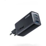 Anker 737 120W GaN Prime Teknolojili 3 Portlu Şarj Cihazı Hızlı Şarj Uyumlu Modellerle Siyah