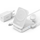 Anker B2557 MagGo Beyaz 3in1 Kablosuz Hızlı Şarj Aleti