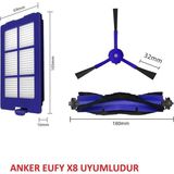 Anker Eufy X8 Uyumlu Ana Fırça yan fırça ve hepa filtre seti
