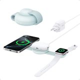 Anker MagGo 3'ü 1 Arada Kablosuz Şarj İstasyonu, MagSafe Uyumlu, 15W Katlanabilir Seyahat Tipi Şarj Standı, Yeşil - B25M8