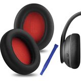 Anker Soundcore Life Q10 Q10 Bt ile Uyumlu Kulaklık Pedi Süngeri Yastığı + Takma Aparatı 2in Set - Siyah - Kırmızı