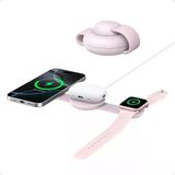 Anker Ufo Maggo B25m8 3İn1 Magsafe Kablosuz Şarj Aleti - Pembe