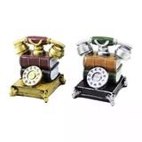 Ankesörlü Telefon Vintage Dekoratif Biblo - Kumbara Renkli 15.5X15.5x10cm Reçine (5067)