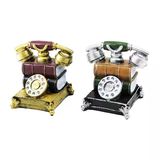 Ankesörlü Telefon Vintage Dekoratif Biblo - Kumbara Renkli 15.5X15.5x10cm Reçine (5433)