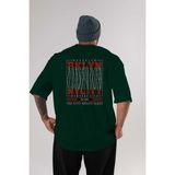 Ankhises Brooklyn New York City Arka Baskılı Zümrüt Yeşili Oversize T-Shirt Unisex Erkek Kadın Bisiklet Yaka