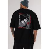 ankhises Death Note Anime Arka Baskılı Siyah Oversize T-Shirt Erkek Kadın