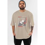 Ankhises Death Note Anime Ön Baskılı Bej Oversize T-Shirt Erkek Kadın - XL