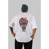 ankhises Death Note -Ryuk Anime Arka Baskılı Beyaz Oversize T-Shirt Pamuk Erkek Kadın - XL