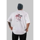 ankhises Death Note Ryuk Anime Arka Baskılı Beyaz Oversize T-Shirt Pamuk Erkek Kadın
